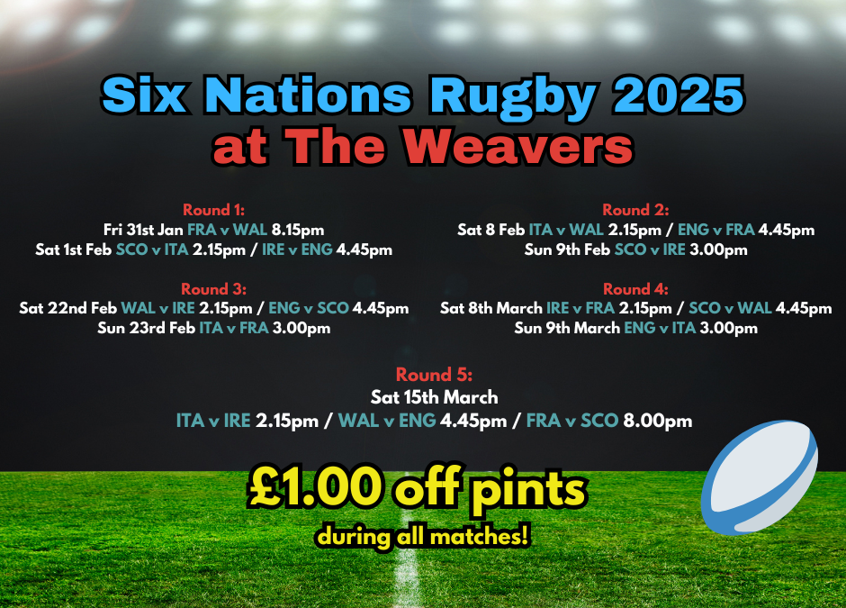 Enjoy £1 off a pint during the Rugby Six Nations