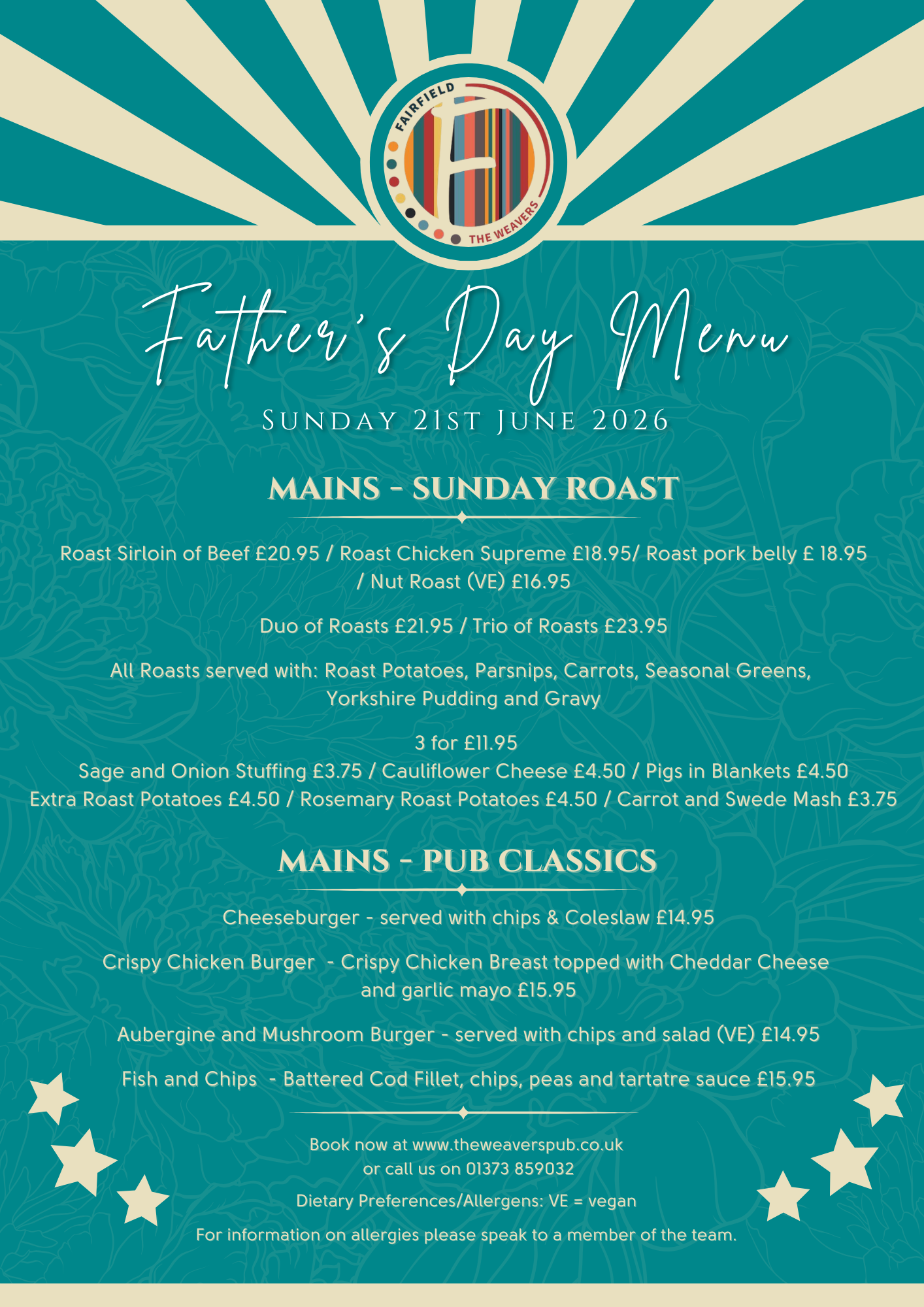 Father's Day Menu June