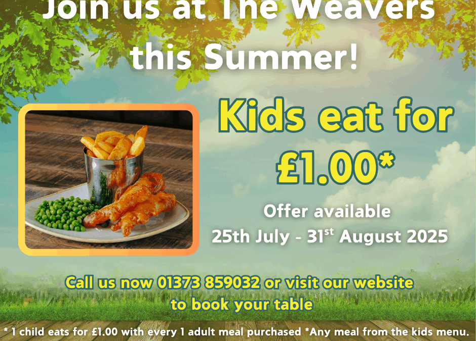 Kids Eat for £1 this Summer!