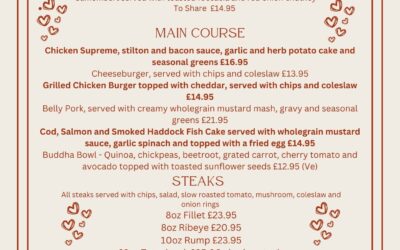 Book your table for Valentines Day!